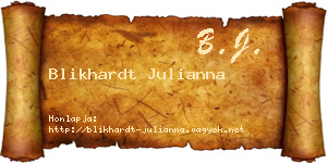 Blikhardt Julianna névjegykártya